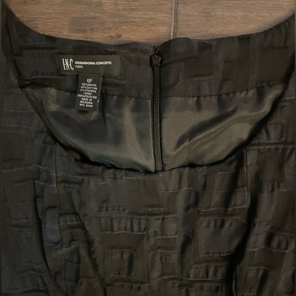 INC International Concepts Black Dress size 6P Mini Pleated Material Buttons - Picture 7 of 12